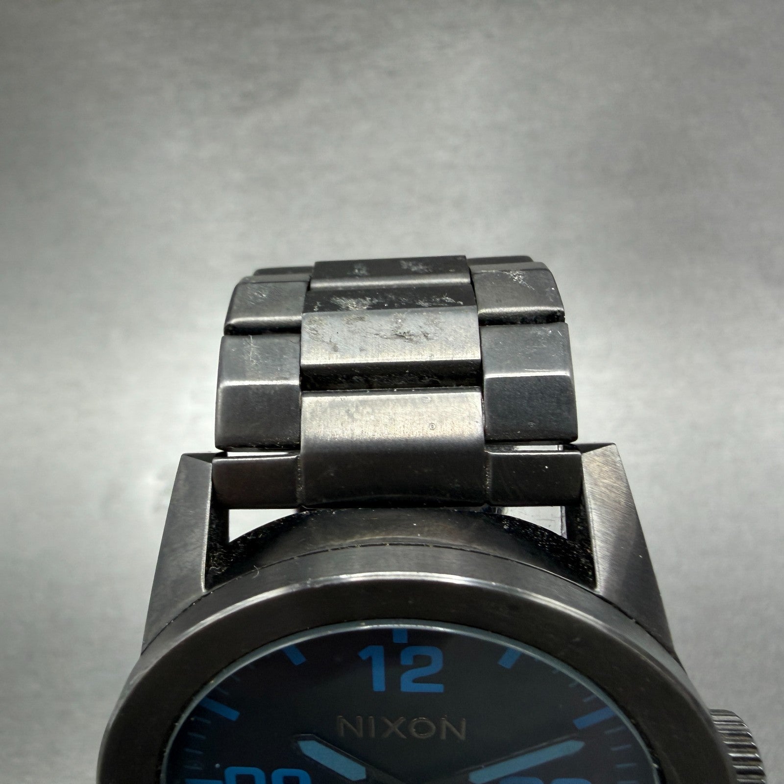 Nixon The Private Watch Men 42mm Black Dial Black Tone Round Bracelet new Batt4