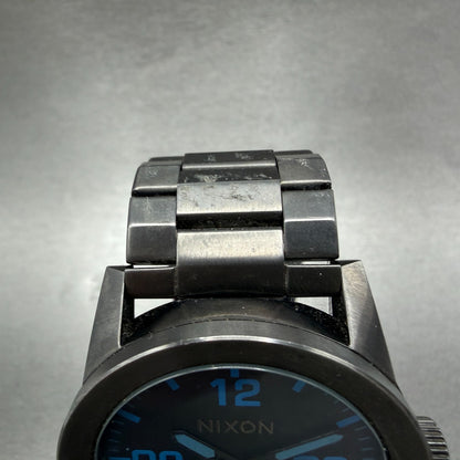 Nixon The Private Watch Men 42mm Black Dial Black Tone Round Bracelet new Batt4