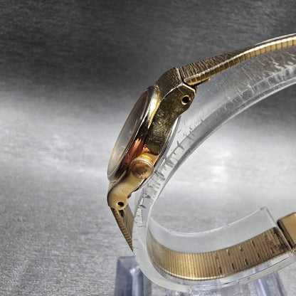 Citizen CQ Watch Women 16mm Black Dial Gold Tone Oval 5920-S49615 New Battery JF2
