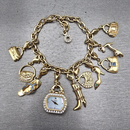 Citizen Eco-Drive Charm Bracelet Watch Women 20mm MOP Dial G620-S031117 Works0