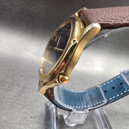 Citizen Watch Men 37mm Blue Dial Gold Tone Daydate Round 5500-R10354 New Battery2