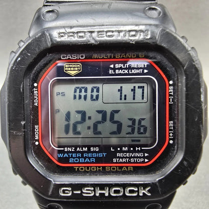 Casio G-Shock GW-M5610 Watch Men 45mm Black Solar Alarm Chronograph READ!! Runs1