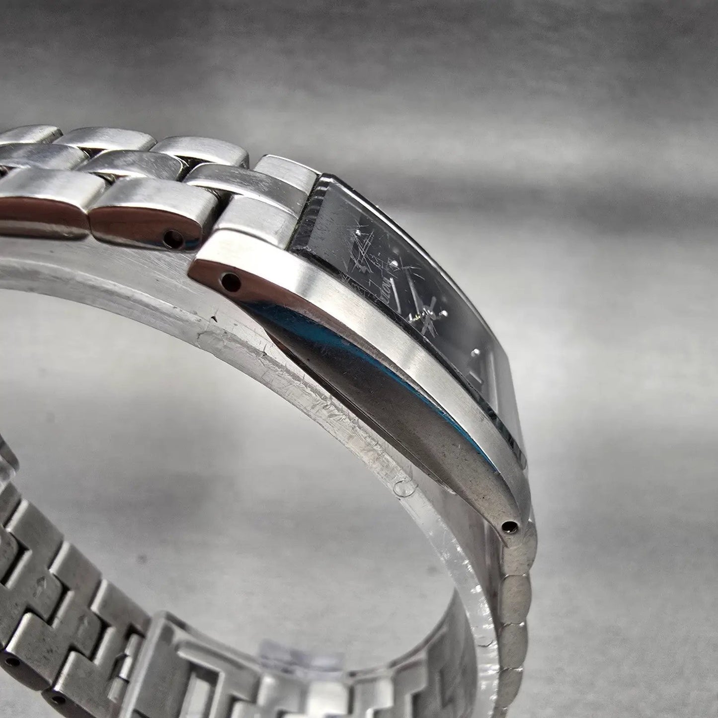 Bulova Watch Women 18mm Black Dial Silver Tone Rectangle 96L37 New Battery3