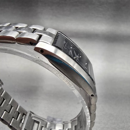Bulova Watch Women 18mm Black Dial Silver Tone Rectangle 96L37 New Battery3