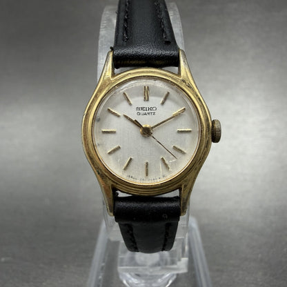 Seiko Watch Women 20mm Silver Dial Gold Tone Round 1421-0119 New Battery0