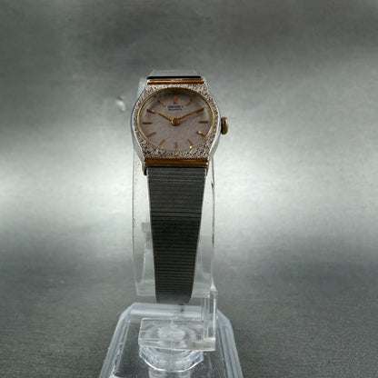 Seiko Watch Women 16mm Silver Dial Two Tone Round 2C20-0259 New Battery 56G5