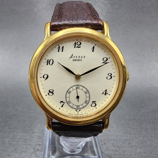 Seiko Avenue Watch Men 32mm White Dial gold Tone 2k236130 New Battery READ!!!!!0