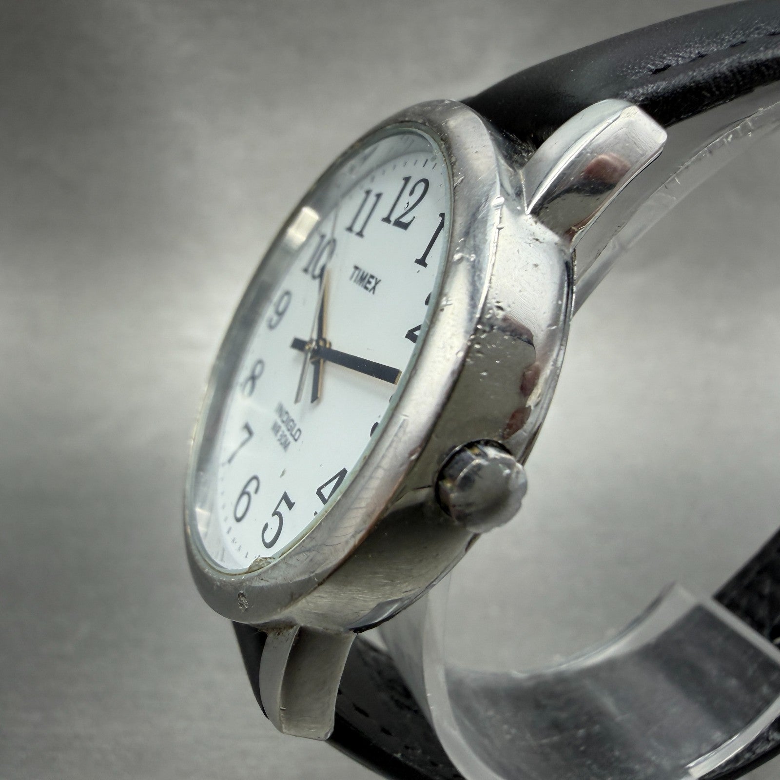 Timex Easy Reader Watch Men 35mm White Dial Silver Tone Round T205019J New Batte4