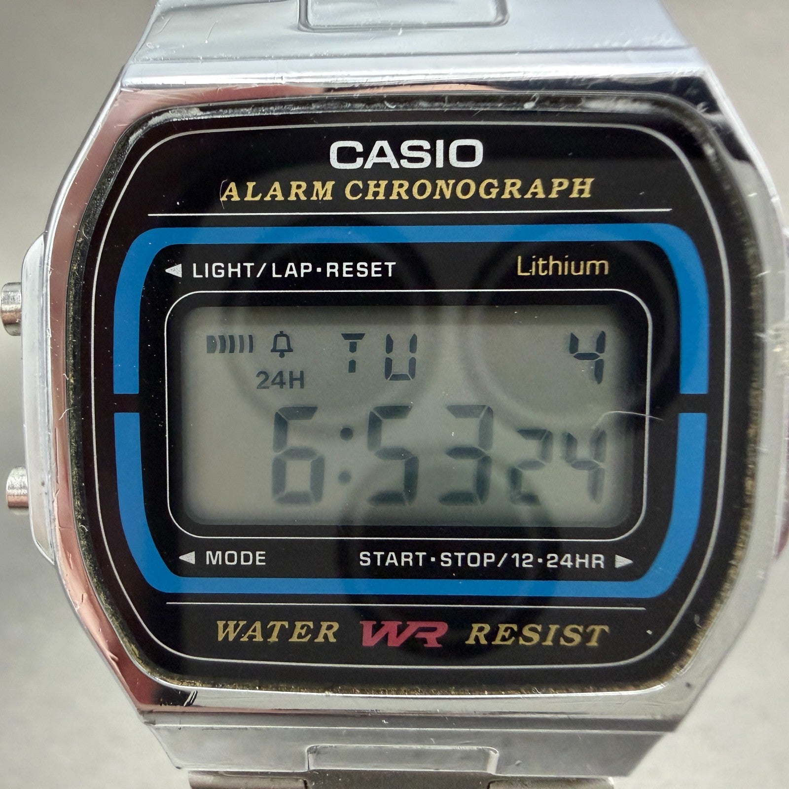 Casio A164W Illuminator Watch Men 36mm Digital Silver Tone Alarm Chrono New Batt1
