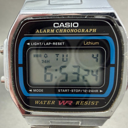 Casio A164W Illuminator Watch Men 36mm Digital Silver Tone Alarm Chrono New Batt1