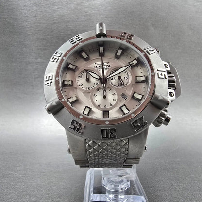 Invicta Sub Aqua Noma III Watch Men 50mm Silver Dial Silver Tone 1894 NewBattery5