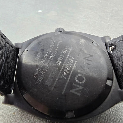 Nixon Time Teller Watch Men 37mm Black Dial Black Tone Round Bracelet New Batt V9