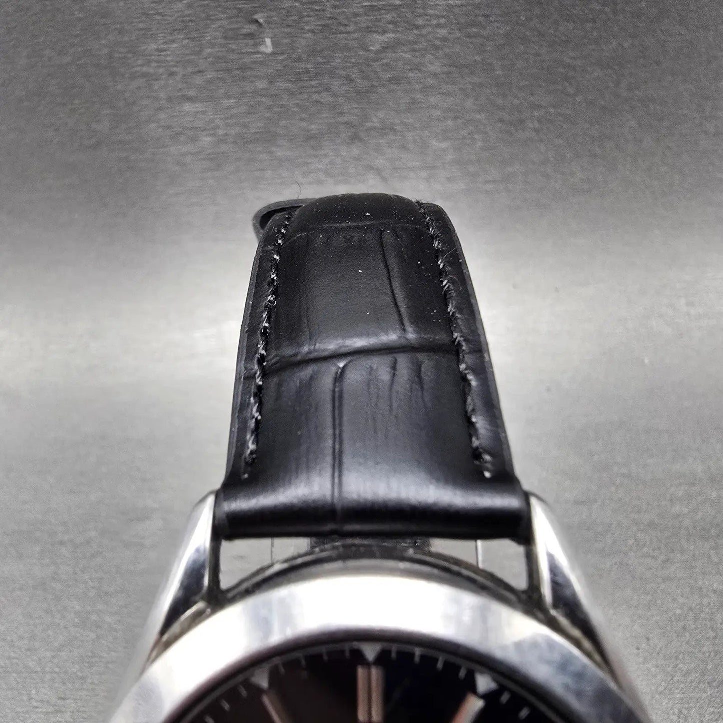 Seiko Solar Watch Men 37mm Black Dial Silver Tone Daydate Round V158-0AB0 Runs G4