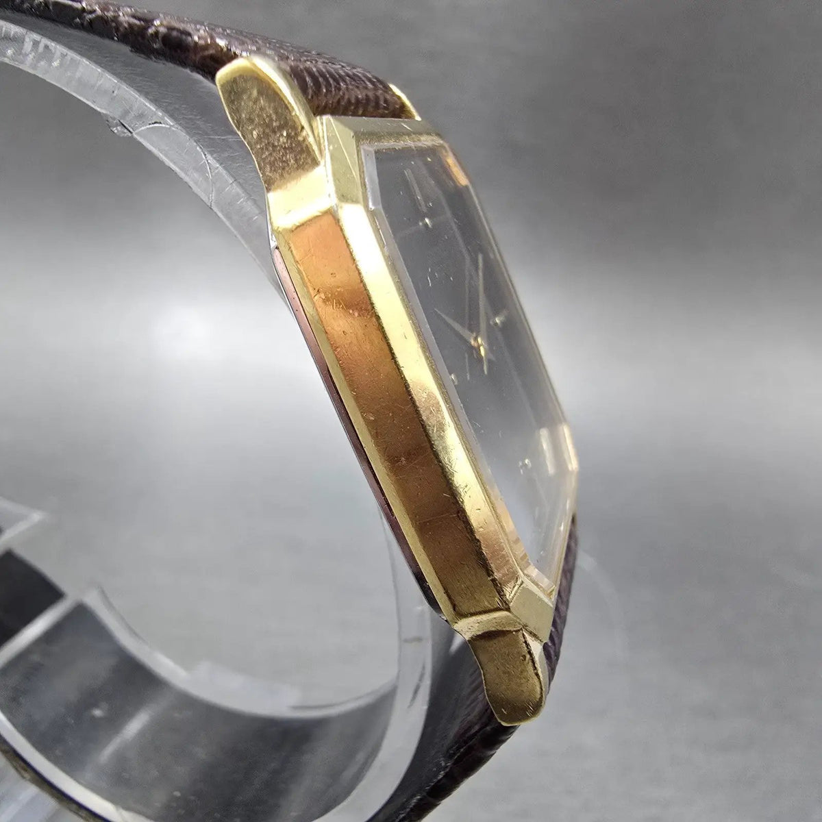 Seiko Tank Watch Men 26mm Brown Dial Gold Hexagon 5P30-5079 PARTS Vintage4