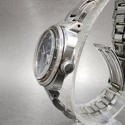Seiko Seikomatic Lady Watch Women 24mm Black Dial Silver Tone Date 25173201 Runs2
