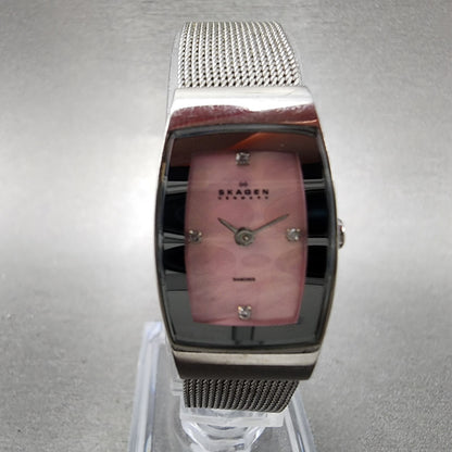 Skagen Watch Women 16mm MOP Dial Silver Tone Rectangle 271SSSPMPD New battery1