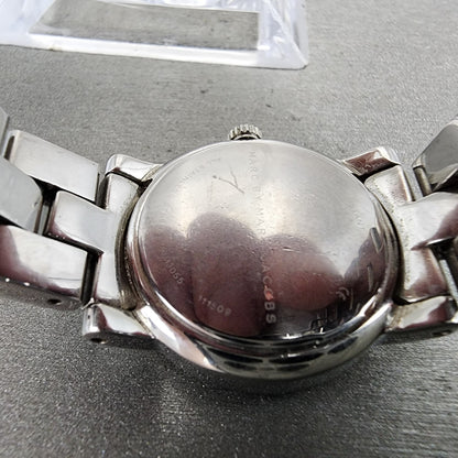 Marc Jacobs Watch Women 25mm White Dial Silver Tone Round MBM3055 New Battery9