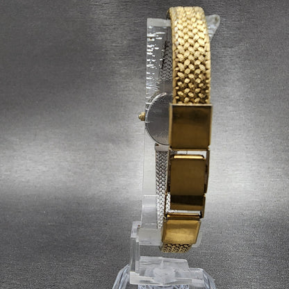 Bulova Caravelle Watch Women 17mm Cream Dial Gold Tone Mesh Band 46K02 New Batt7