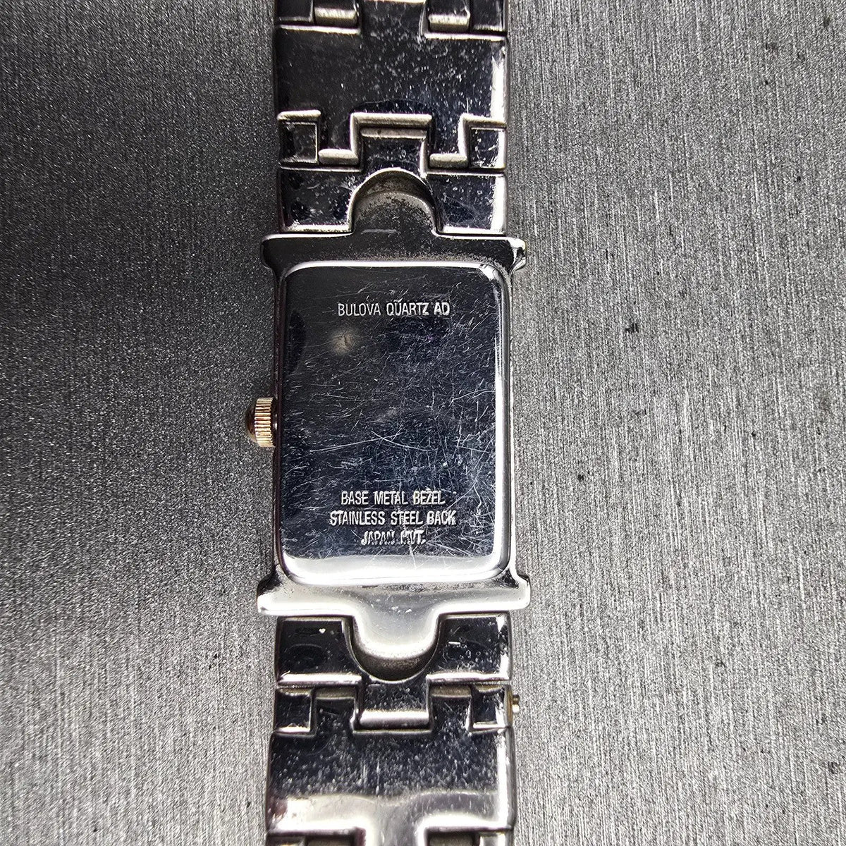 Bulova Watch Women 15mm White Dial Two Tone Rectangle 98T31 New Battery10