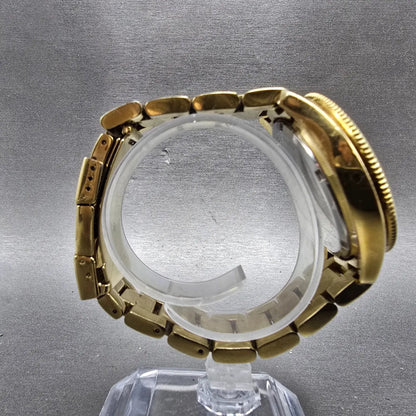 Fossil Cecile Watch Women 40mm Cream Dial Gold Tone Daydate AM4510 New Battery J7