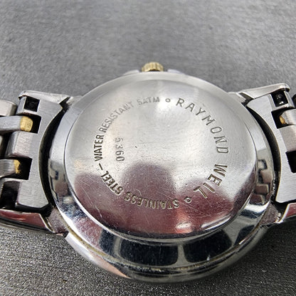 Raymond Weil Tango Watch Women 28mm Blue Dial Two Tone Date Round 5360 New BatA19