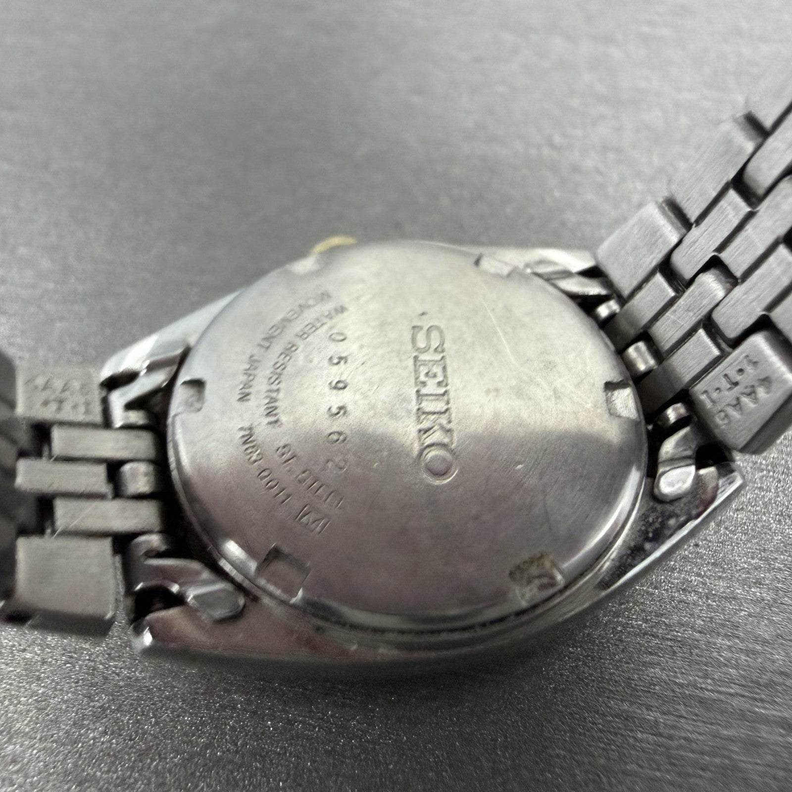 Seiko Watch Women 25mm White Dial Two Tone Daydate 7n430011 New Battery ABD9