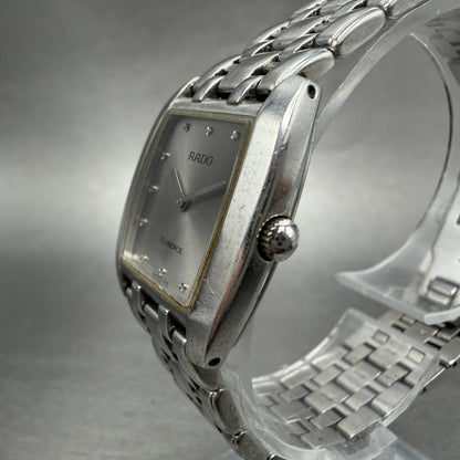 Rado Florence Watch 22mm Women Silver Dial Steel Rectangle 153.3727.4 New Batt2