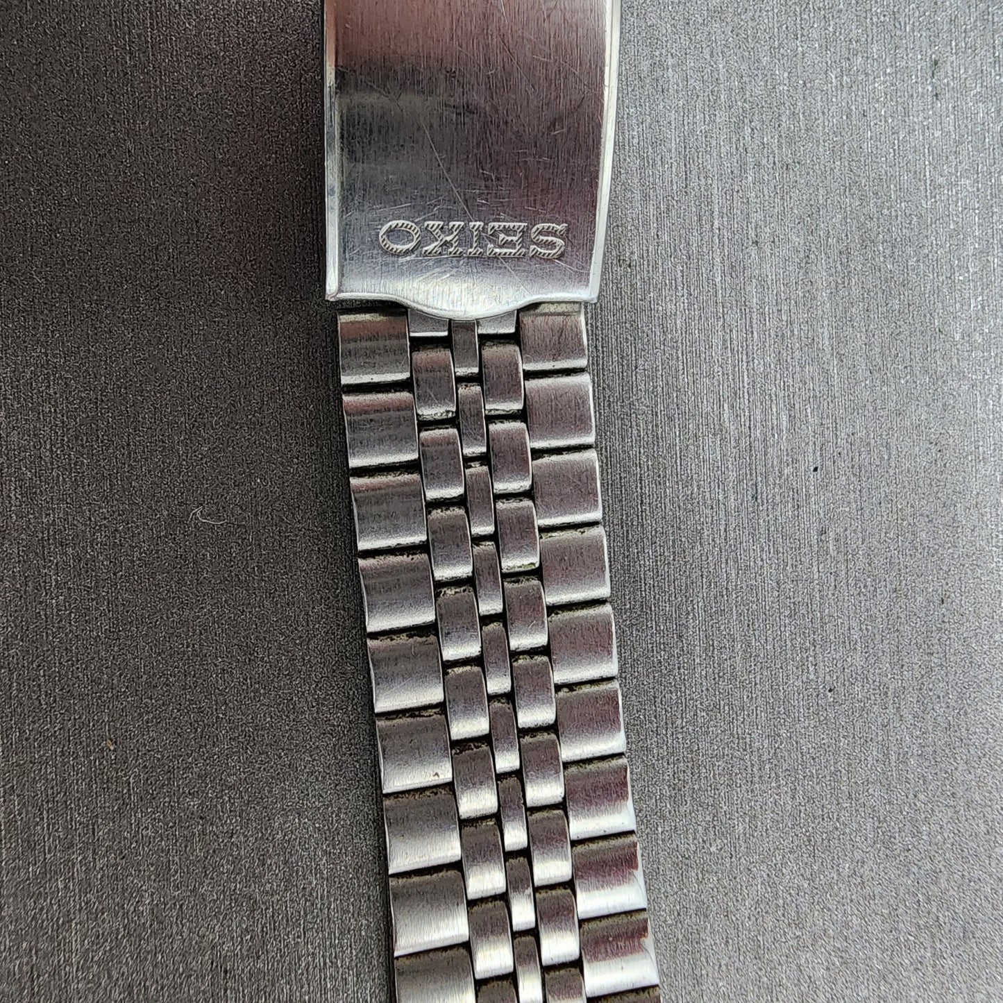 VTG Seiko Watch Bracelet 20mm Stainless Steel 5 Link Tri Folding Clasp no endlin4