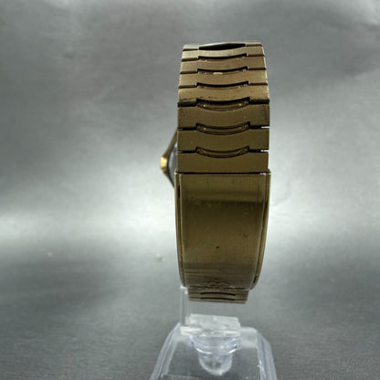 Seiko SQ 100 Watch Men 34mm Champagne Dial Gold Tone Daydate 6923-7059 New Batt7