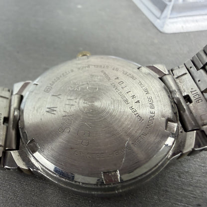 Seiko SQ Watch Men 33mm Silver dial Two Tone Round Daydate 8123-6299 New Battery9