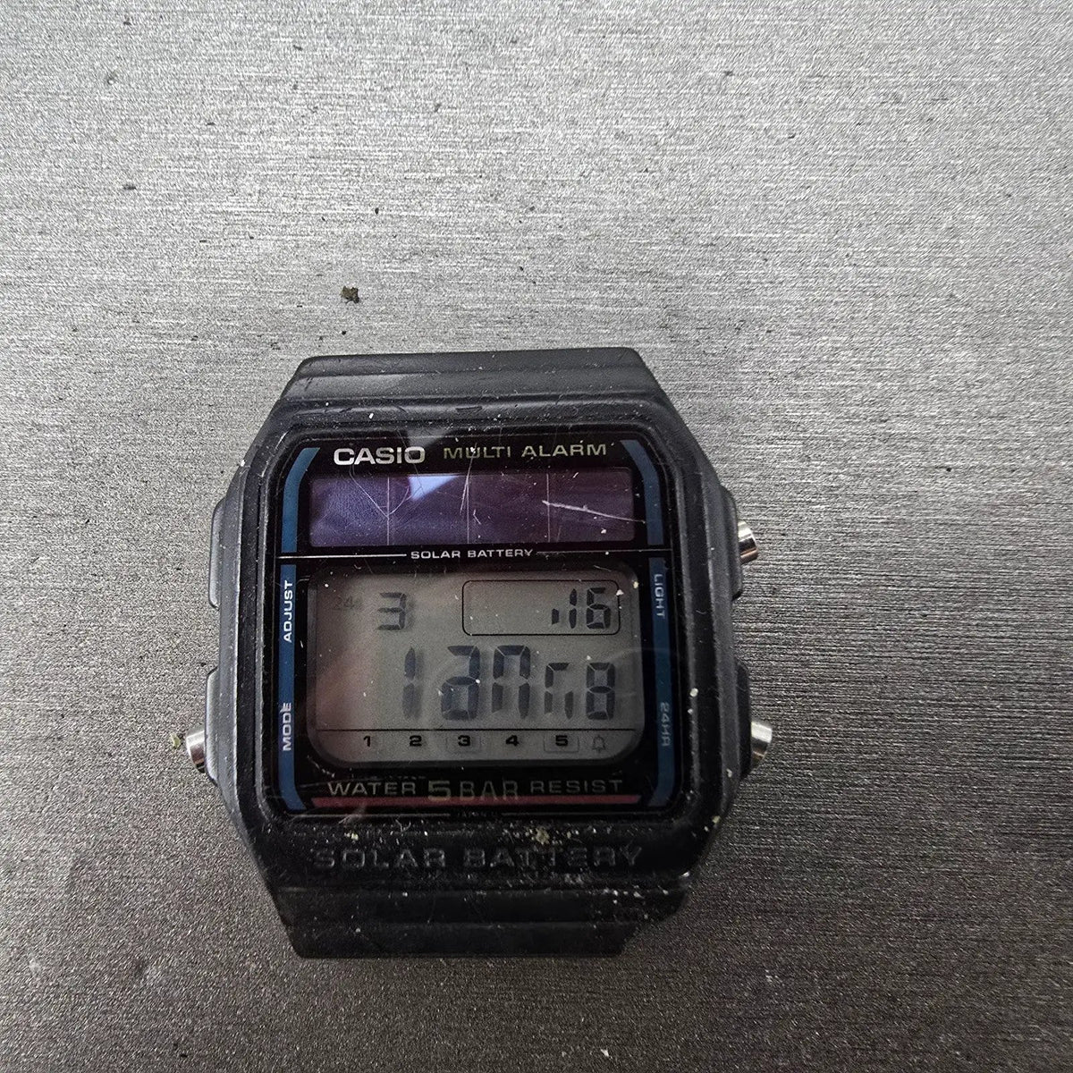 Casio WL-10 Watch Men 35mm Black Multi Alarm Solar Digital PARTS Vintage0