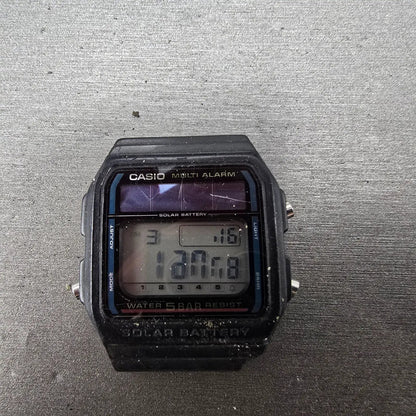 Casio WL-10 Watch Men 35mm Black Multi Alarm Solar Digital PARTS Vintage0