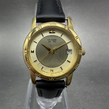 Citizen Watch Women 24mm Champagne Dial Gold Tone Date 1012-K13131 New BatteryAB0