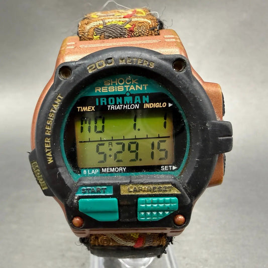 Timex Ironman Watch Men 43mm Digital Brown Alarm Chronograph New Battery0
