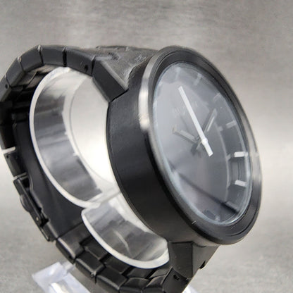 Nixon Cannon Watch Men 40mm Black Dial Black Tone Round Bracelet new Battery