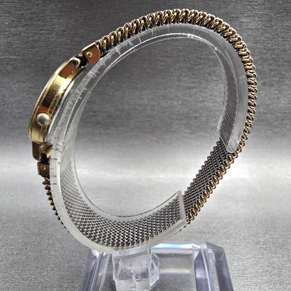 Seiko Watch Women 23mm White Dial Gold Tone Round 7321-0100 New Battery VTG JP36
