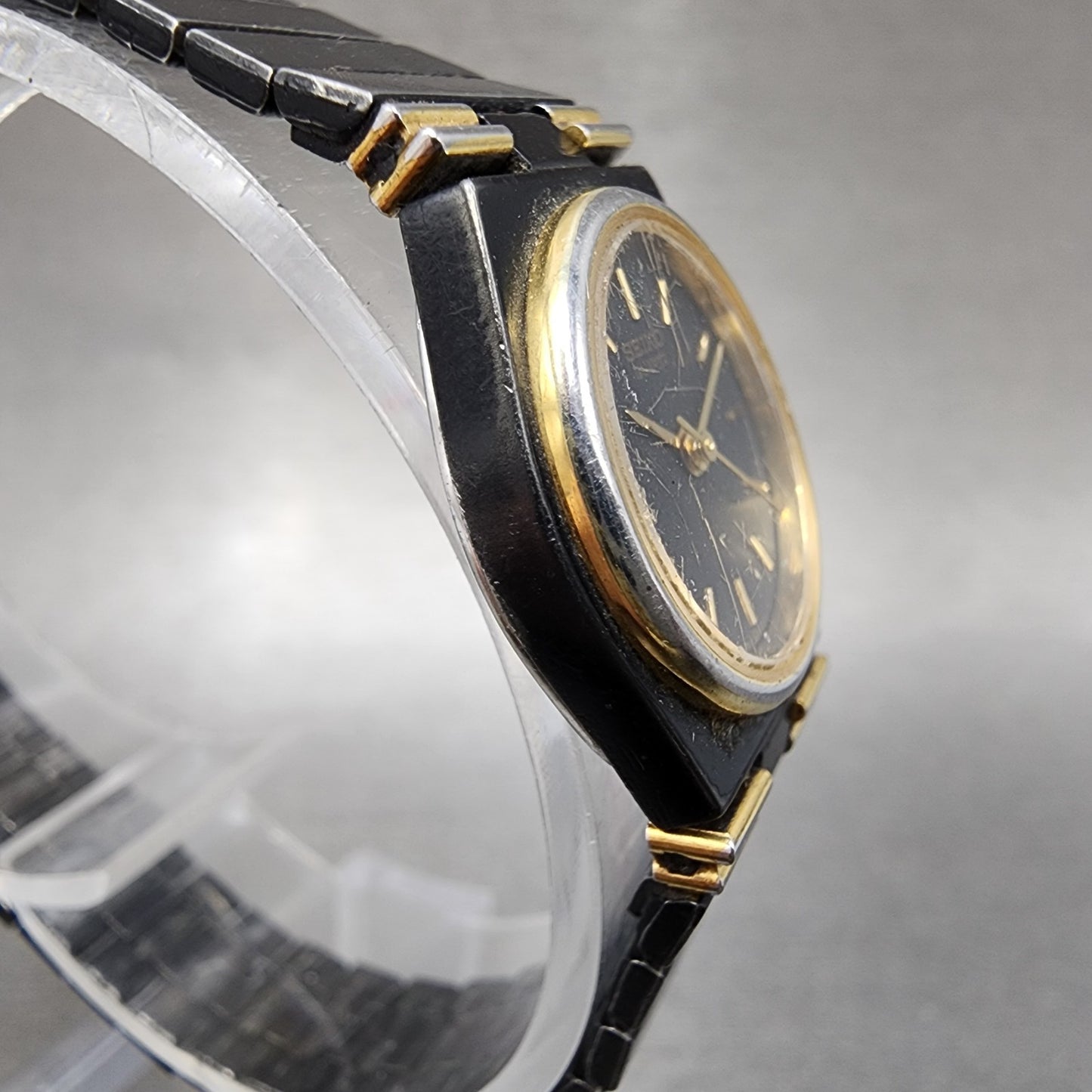 Seiko Watch Women 20mm Black Dial Black Tone Round 73210249 New Battery3