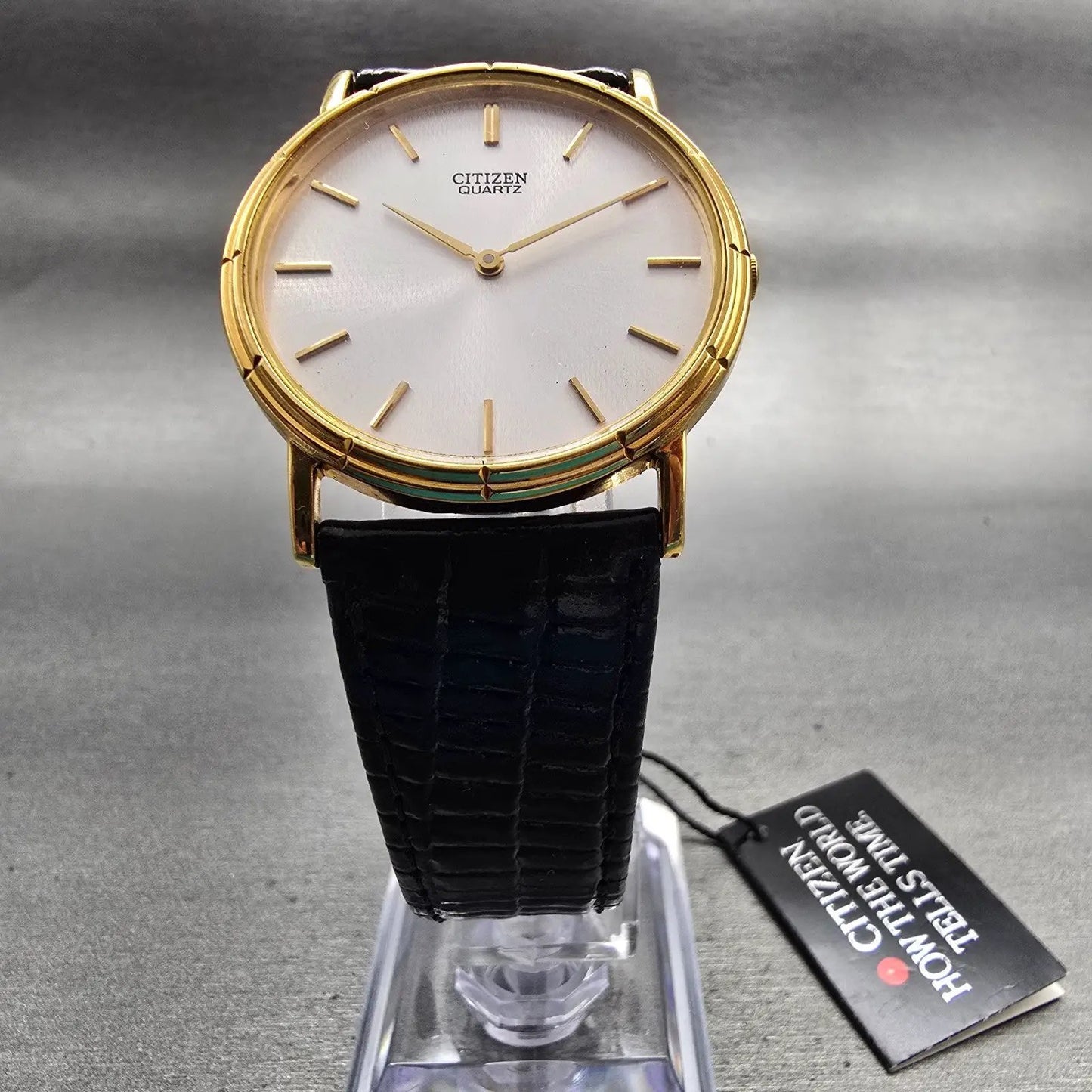 Citizen Watch Men 33mm Silver Dial Gold Tone Round 5520-K03828 New Battery NOS5