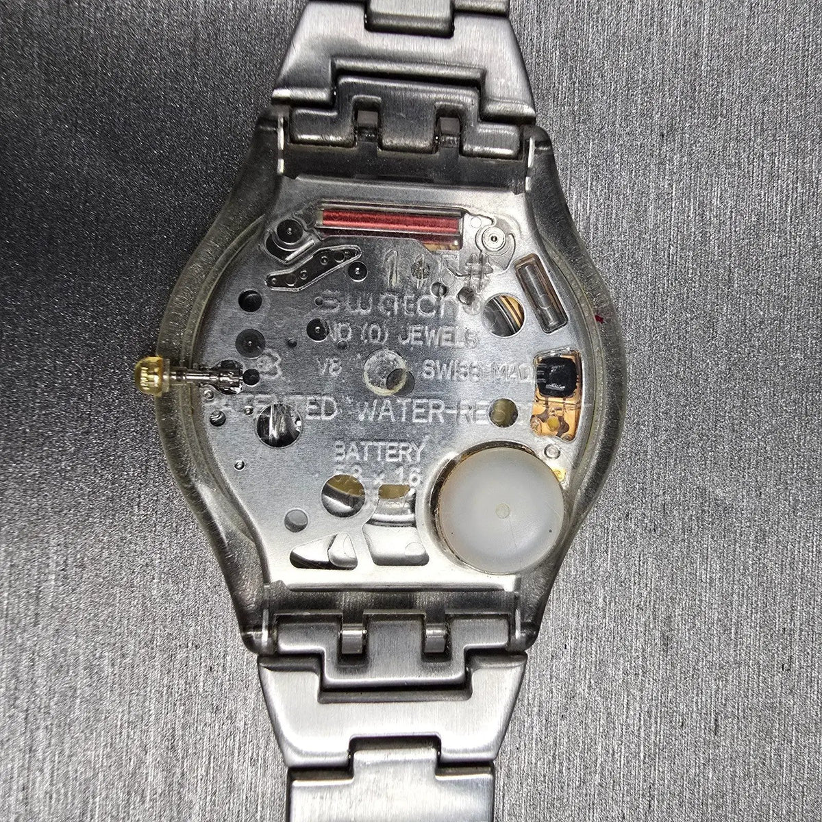 Swatch Elegantly Framed Watch Women 34mm Silver Dial Clear Case SFK356G New Batt10