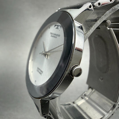 Technos Watch Men 33mm Silver Dial Silver Tone Round TBM674 New Battery2