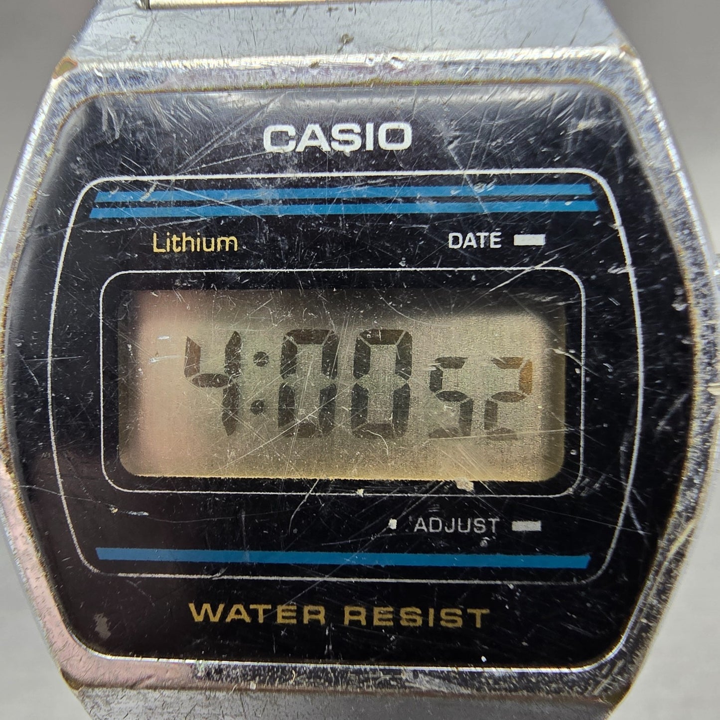Casio B612W Watch Men 35mm Digital Silver Tone Date Hexagon New Battery 695 VTG1