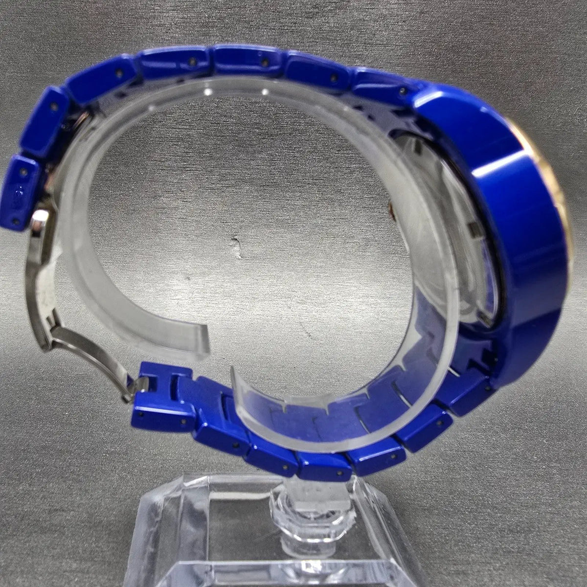Invicta Chronograph Watch Women 39mm Blue Dial Blue Ceramic Date READ!!!!! 2007010