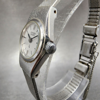 Citizen CQ Watch Women 17mm Silver Dial Silver Tone 3220891244 New Battery2