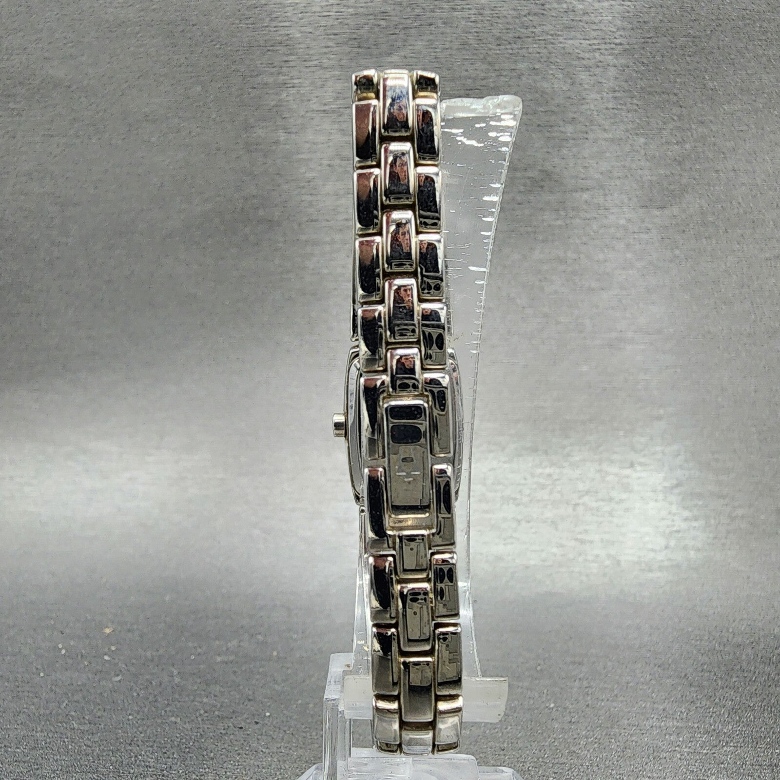 Bulova Tank Watch Women 17mm Black Dial Steel Rectangle 96T03 New Battery2