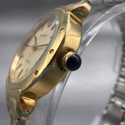 Bulova Watch Women 24mm Champagne Dial Gold Tone Round New Battery VTG2