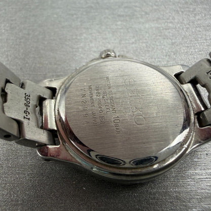 Seiko Dive Watch Women 26mm White Dial Silver Tone Date 7N82-0DP0 New Battery9
