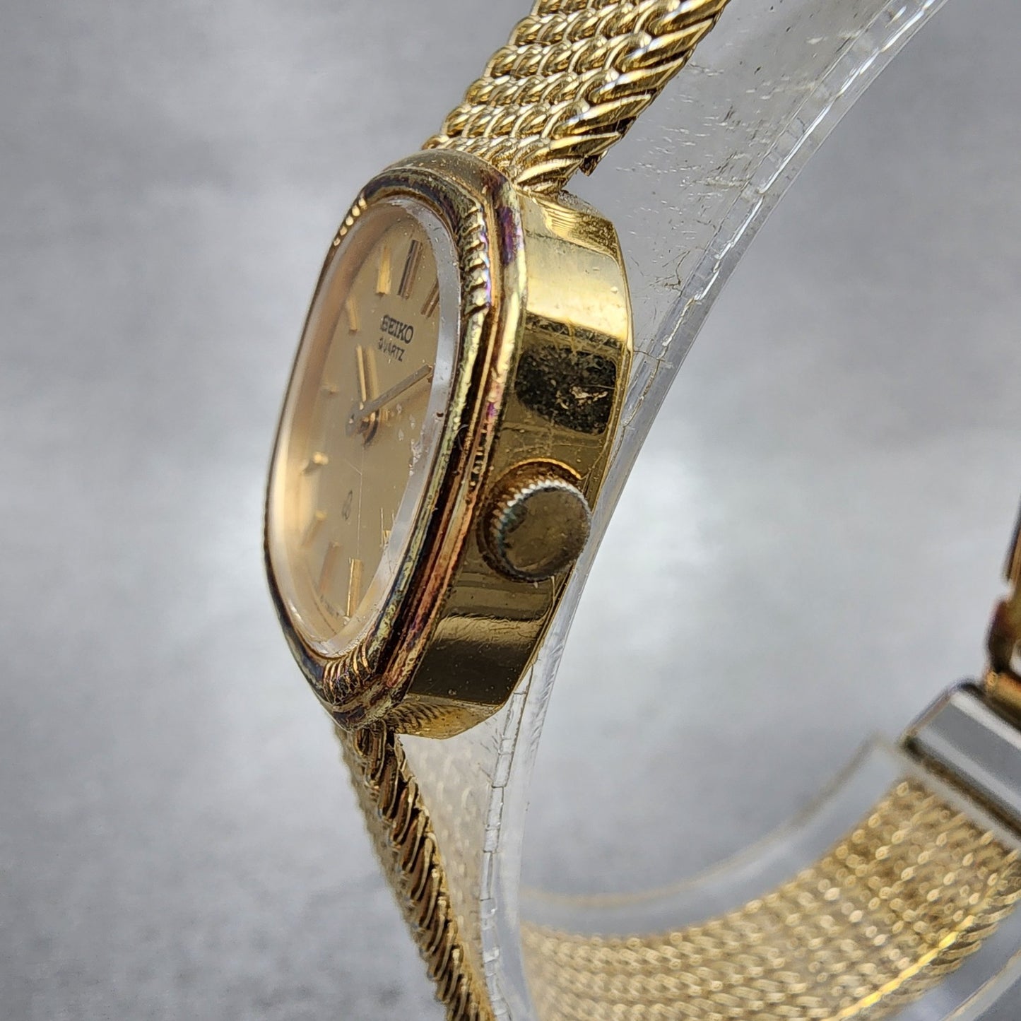Seiko Watch Women 21mm Champagne Dial Gold Tone Octagon 23205200 New Battery2