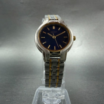Seiko Watch Women 24mm Blue Dial Two Tone Round V701-2D60 New Battery Vintage5