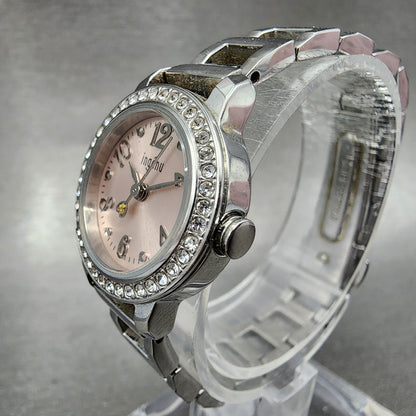 Seiko ALBA Ingenu Watch Women 22mm Pink Dial Silver Tone Crystal Bezel New Batt3
