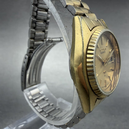Seiko SQ Watch Women 25mm Champagne Dial Gold Tone Daydate 2626-0159 New Battery3